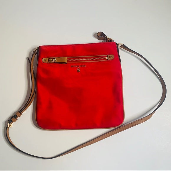 Michael Kors Handbags - Michael Kors MK Nylon Kelsey Red Crossbody Bag